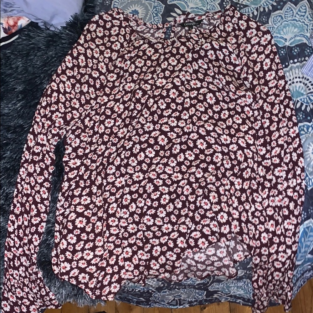XL Walmart purple flower printed  blouse